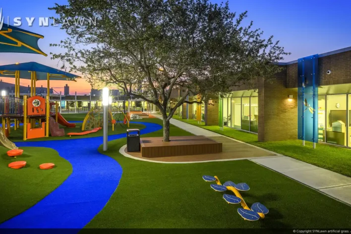 image of playground wayfinding path at sunset