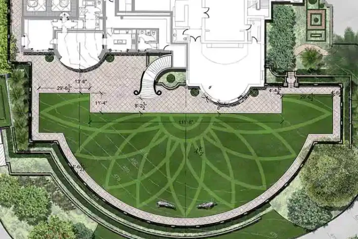image of residential tone on tone pattern for backyard design