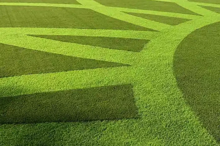 image of tone on tone synthetic grass backyard after installation