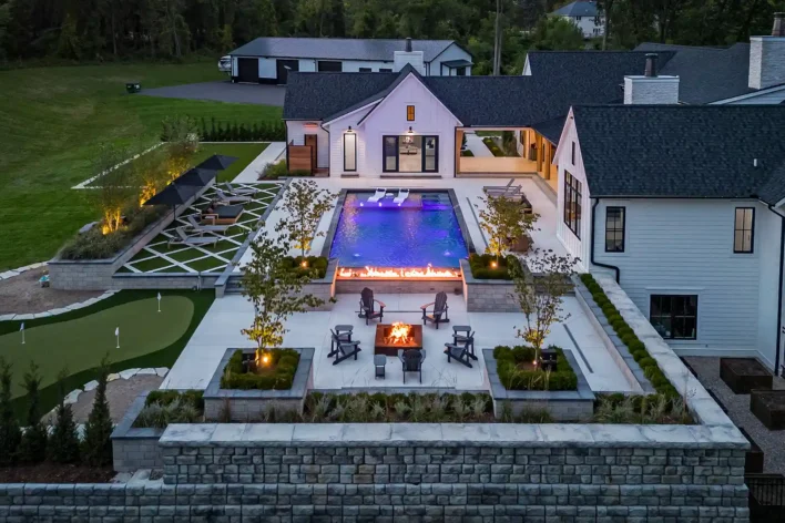 image of dream backyard at sunset